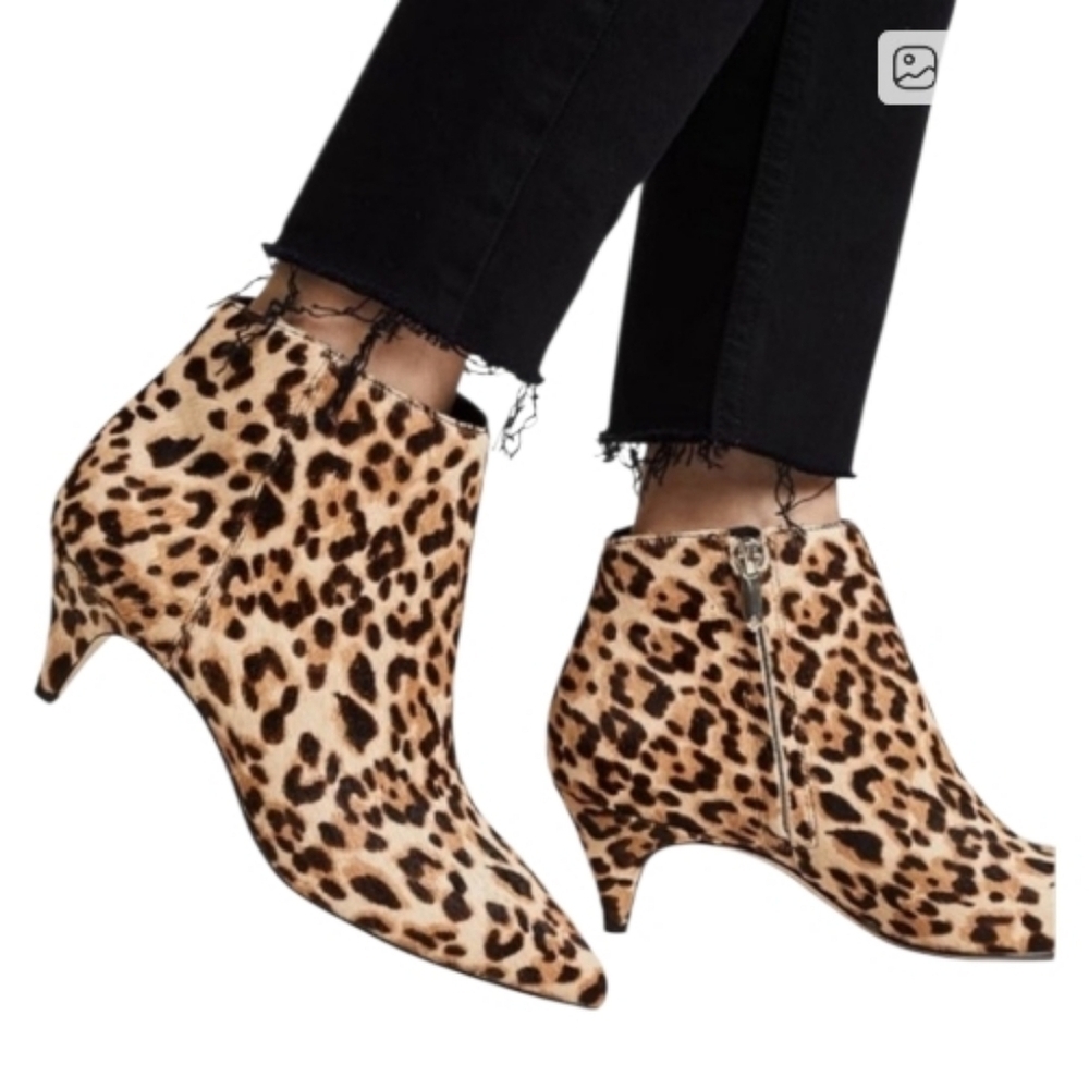 Sam Edelman Leopard Print Cow Hair Kitten Heels - Picture 2 of 13